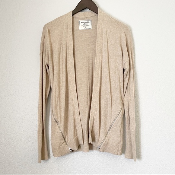 ABERCROMBIE & FITCH Wool Blend Open Cardigan Zip Sides Small - Picture 1 of 6